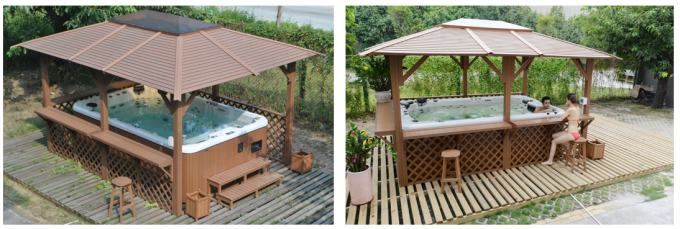 4,8 μέτρα ακρυλικών πισινών Outdoor Swim Spa με την καυτή σκάφη 5 2 καθισμάτων