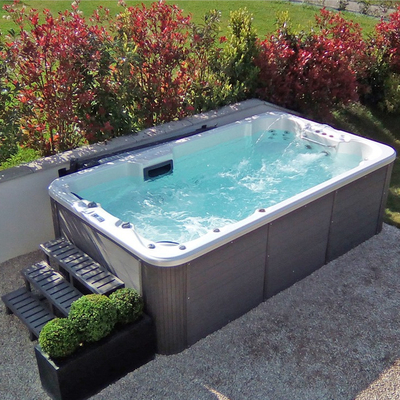 4 ακρυλικών White Endless Swimming Spa λιμνών μέτρα σκαφών Combo καυτών με 6 καθίσματα