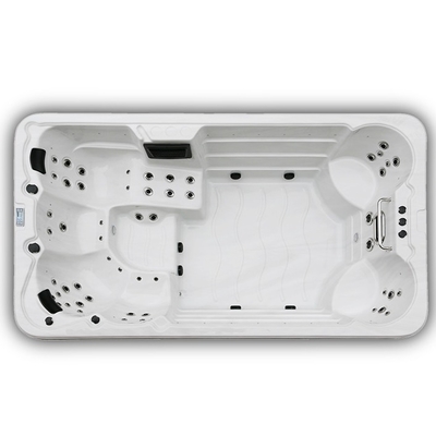 4 ακρυλικών White Endless Swimming Spa λιμνών μέτρα σκαφών Combo καυτών με 6 καθίσματα