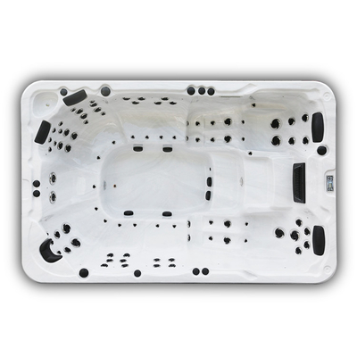 Πολυτέλεια 8 καθισμάτων BALBOA ατελείωτη πισίνα Acrylic Whirlpool Swim Spa υπαίθρια μασάζ