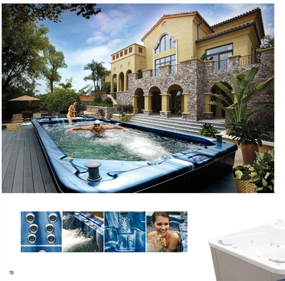 Πολυτέλειας υπαίθριος ατελείωτος δινών Dual Zone Swim Spa λιμνών κολυμπά τη λίμνη