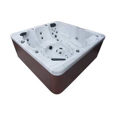 6 προσώπων τετραγωνική μορφής δινών Tubs White Marble Spa καυτή σκάφη με 45 αεριωθούμενα αεροπλάνα μασάζ