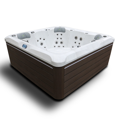 5 πρόσωπο λουξ Outdoor Hot Tub Spa με το φωτισμό ασφαλίστρου και έναν αναδρομικά φωτισμένο καταρράκτη