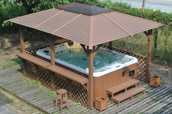4,8 μέτρα ακρυλικών πισινών Outdoor Swim Spa με την καυτή σκάφη 2 καθισμάτων